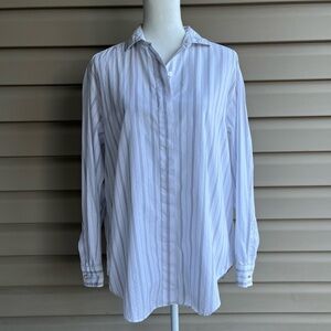 •Foxcroft• Ladies 100% Cotton Striped Blouse - Size 16